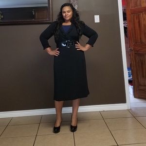 Merona black, long sleeve midi dress